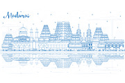 Outline Madurai India City Skyline