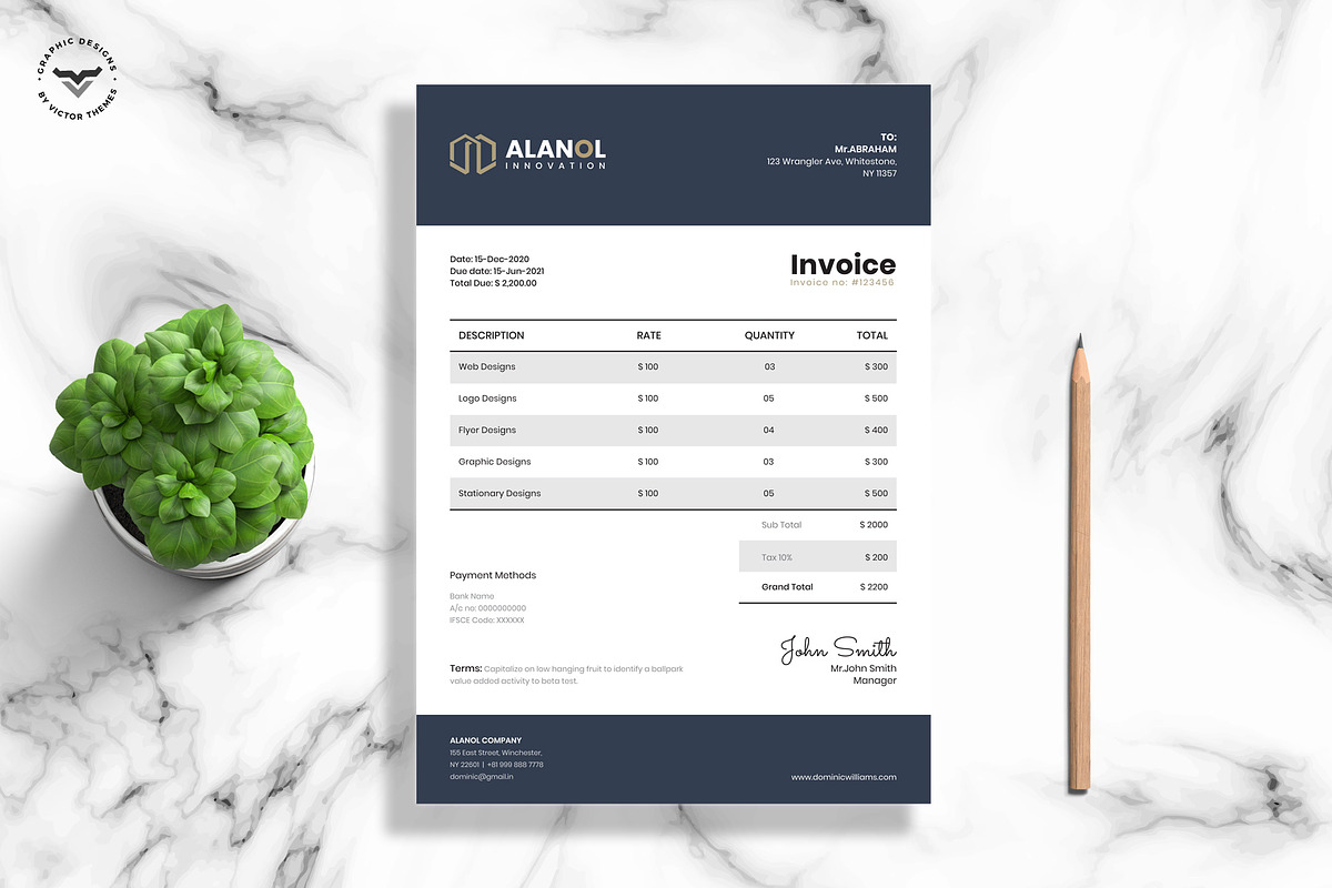 Professional Invoice Template in Stationery Templates - product preview 8