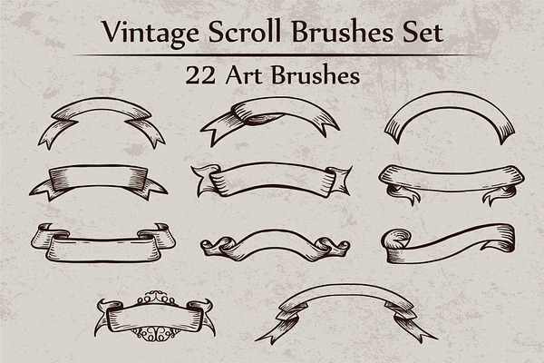 Vintage Scroll Brushes Set.