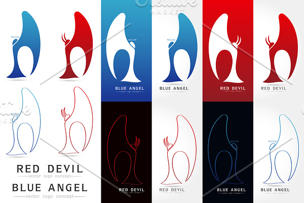Angel and devil Vector logo