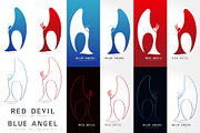 Angel and devil Vector logo