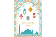 Arabic lamp background. Ramadan