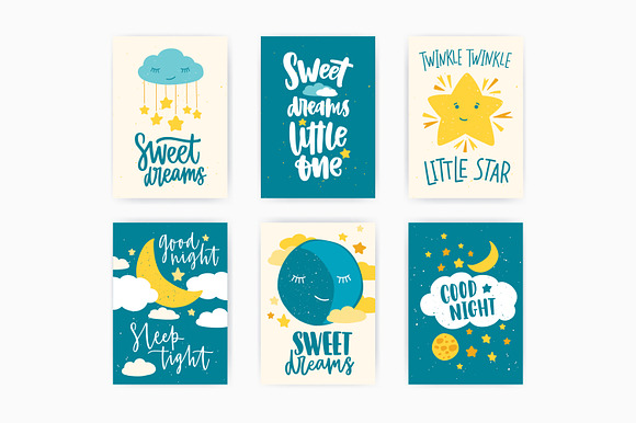 Sweet dreams cards in Illustrations - product preview 2