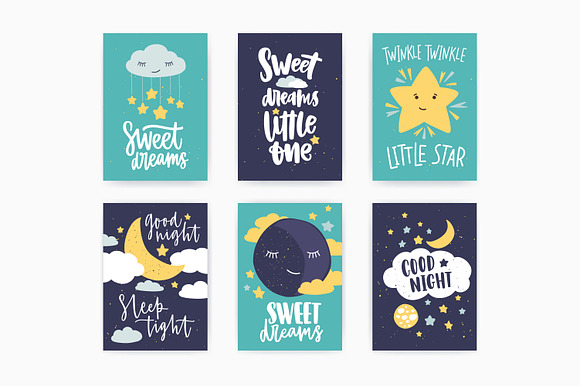 Sweet dreams cards in Illustrations - product preview 3
