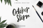 October Storm modern brush font