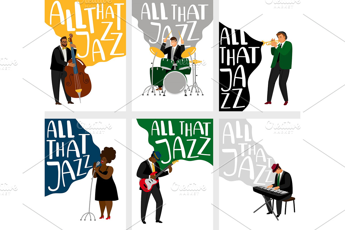Jazz banners set in Illustrations - product preview 8