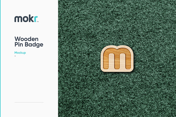 Realistic Wood Pin Badge Mockup Psd in Product Mockups - product preview 10