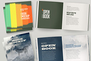 Open Hardcover Book Mockup (Square)