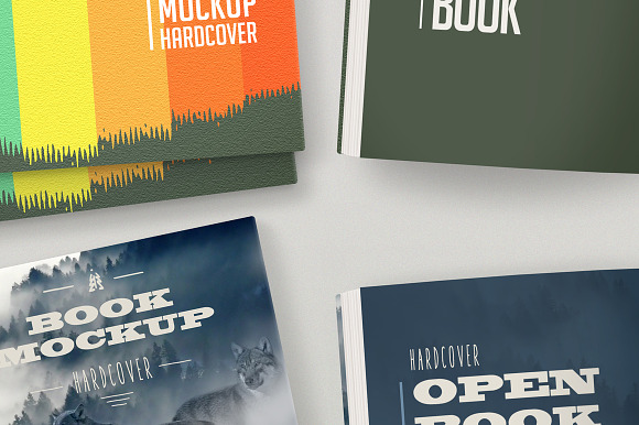 Open Hardcover Book Mockup (Square) in Print Mockups - product preview 1