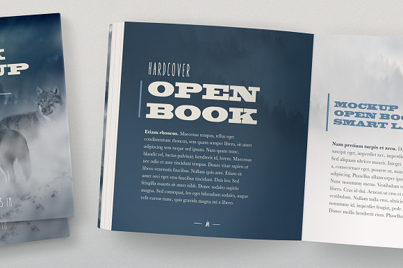 Open Hardcover Book Mockup (Square) in Print Mockups - product preview 4
