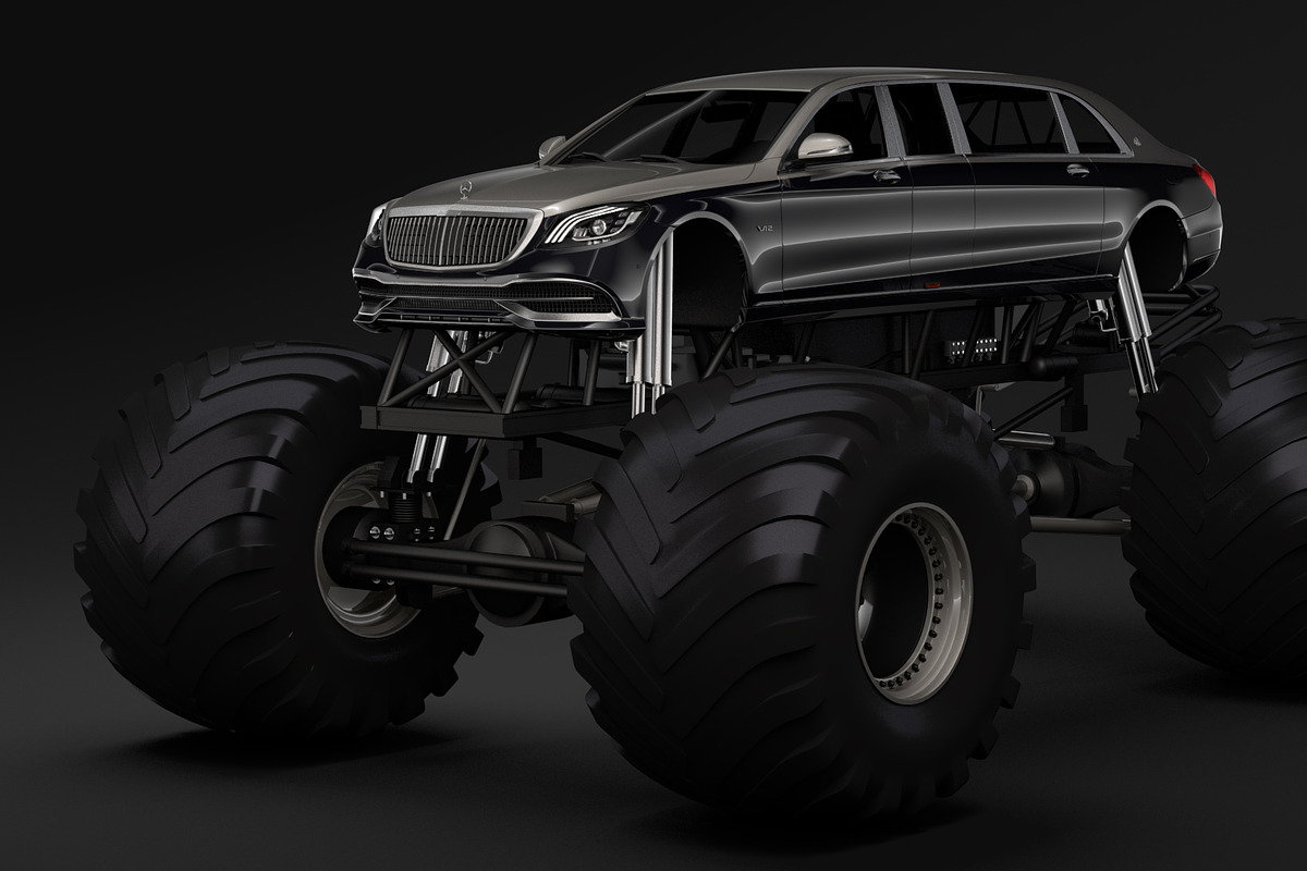 Monster Truck Mercedes Maybach S 650 in Vehicles - product preview 8