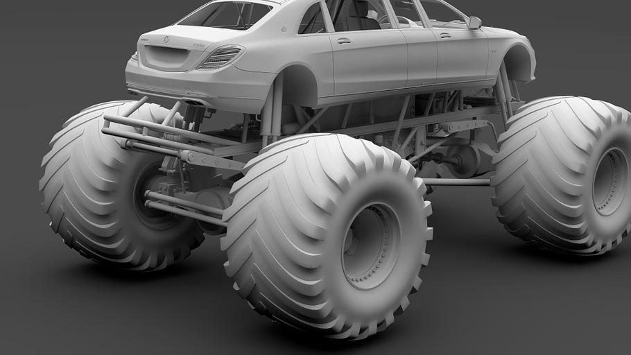 Monster Truck Mercedes Maybach S 650 in Vehicles - product preview 14