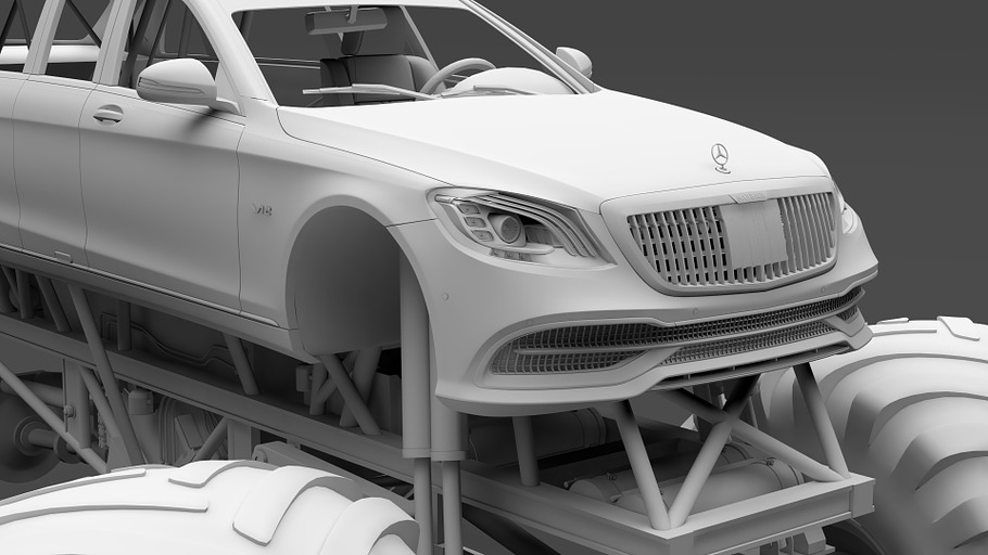 Monster Truck Mercedes Maybach S 650 in Vehicles - product preview 16
