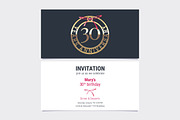 30th anniversary invitation vector