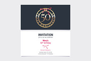 50th anniversary invitation vector