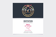 60th anniversary invitation vector