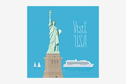USA New York statue of liberty vecto