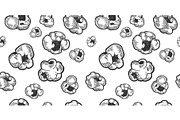 Popcorn seamless pattern sketch