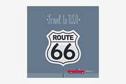 Visit USA image with route 66 vector