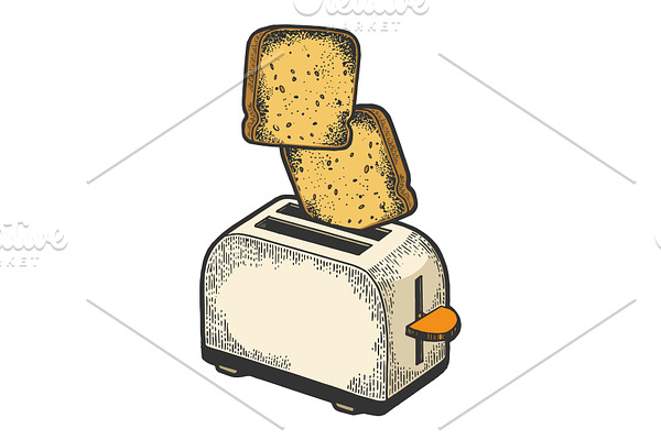 Toaster flying out toast sketch