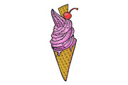 Ice cream sketch engraving vector