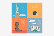 Set of vector illustrations for USA
