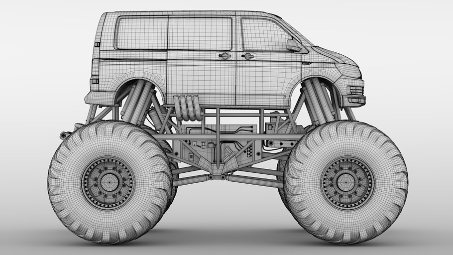 Monster Truck VW Transporter in Vehicles - product preview 12