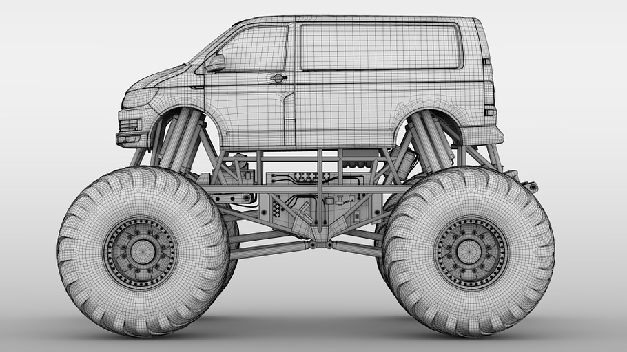 Monster Truck VW Transporter in Vehicles - product preview 19