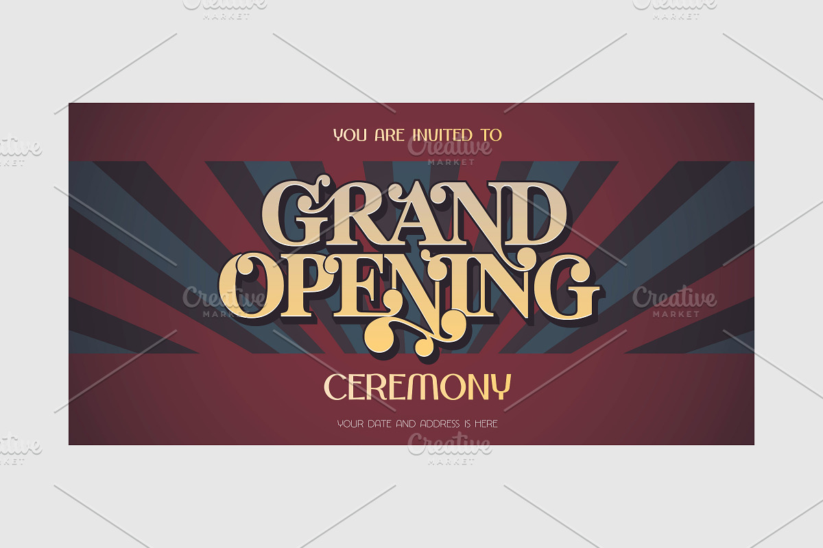 Vintage background grand opening in Illustrations - product preview 8