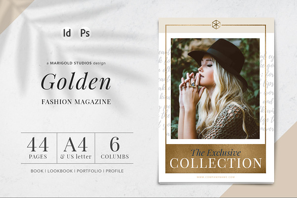 GOLDEN Magazine | Indd & Psd