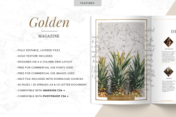GOLDEN Magazine | Indd & Psd in Magazine Templates - product preview 1