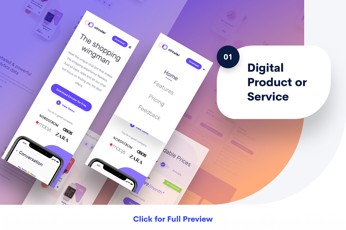 Circular 2.0 in Landing Page Templates - product preview 8