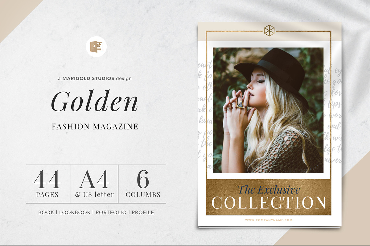 GOLDEN Magazine | PowerPoint in Magazine Templates - product preview 8
