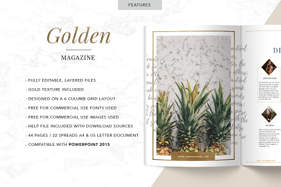 GOLDEN Magazine | PowerPoint in Magazine Templates - product preview 1