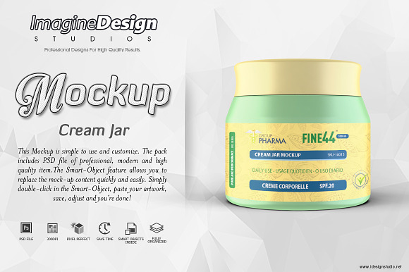 Cosmetic Jar Mockup in Product Mockups - product preview 1