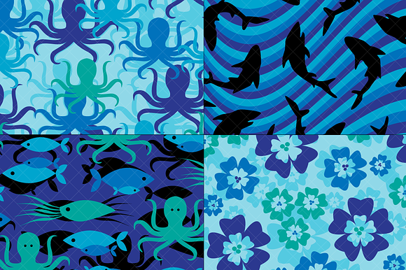 Shark, Fish & Octopus Patterns in Patterns - product preview 3