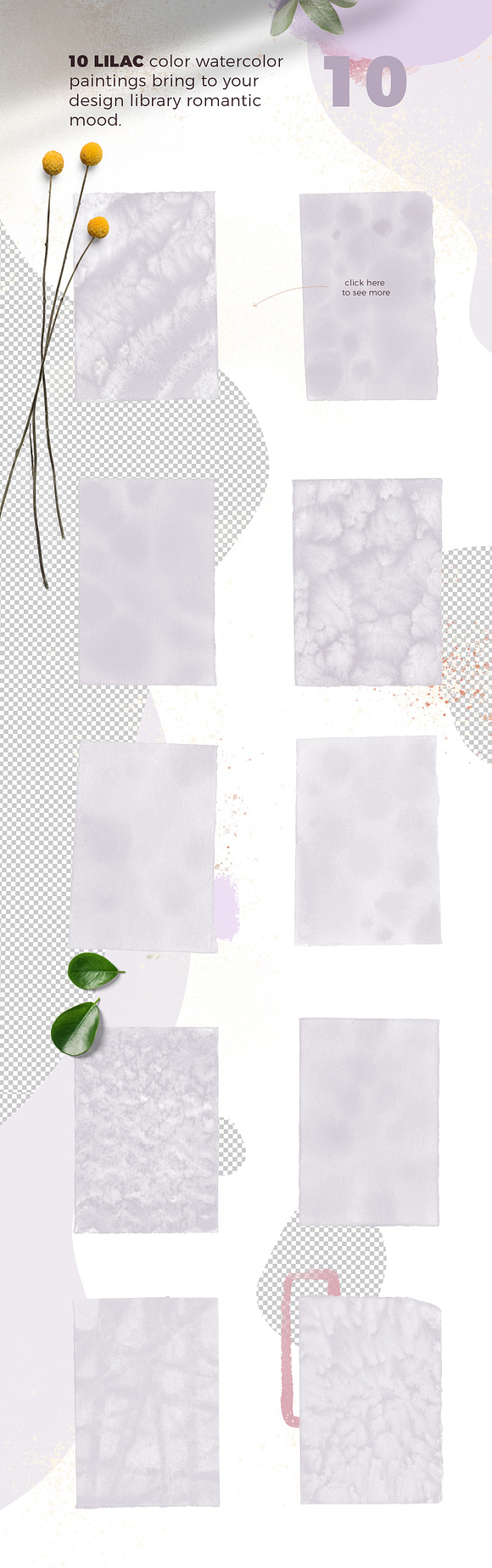 Watercolor romantic backgrounds in Textures - product preview 7