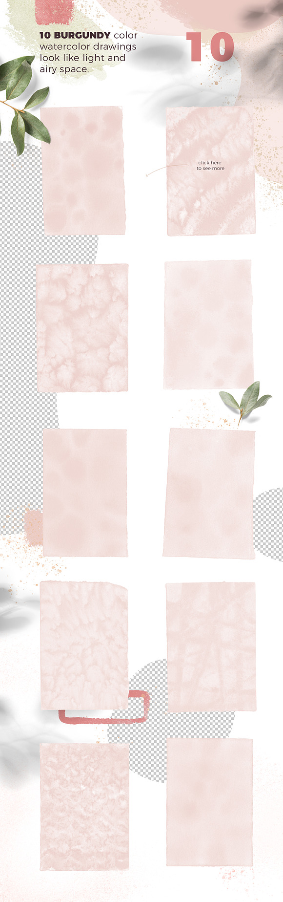 Watercolor romantic backgrounds in Textures - product preview 8