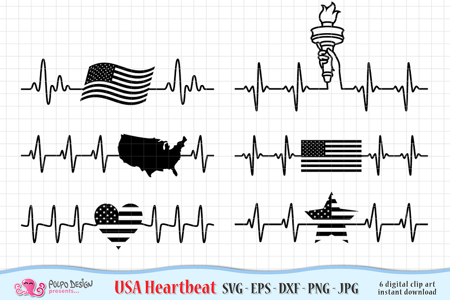 USA Heartbeats SVG