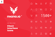 1500+ Clean Interface Icons miano.io