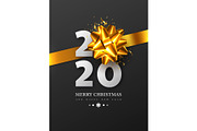 2020 New Year sign with 3d golden