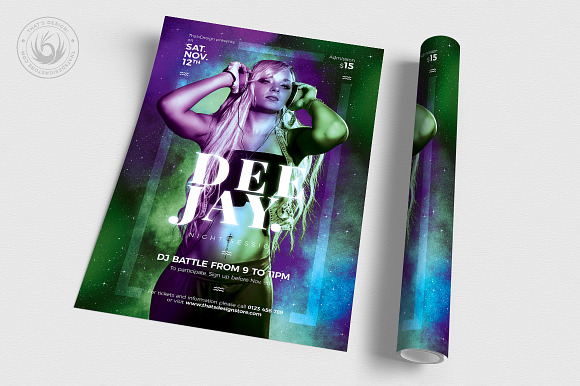 DJ Session Flyer Template V7 in Invitation Templates - product preview 2