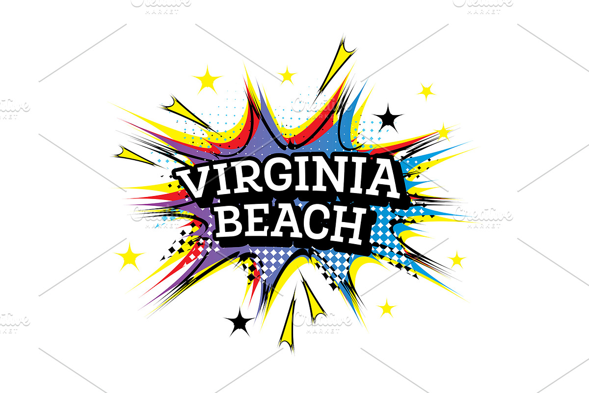 Virginia Beach Comic Text in Pop Art in Illustrations - product preview 8