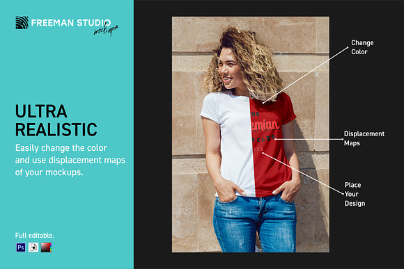 T-Shirt Mock-Up Set in Product Mockups - product preview 2