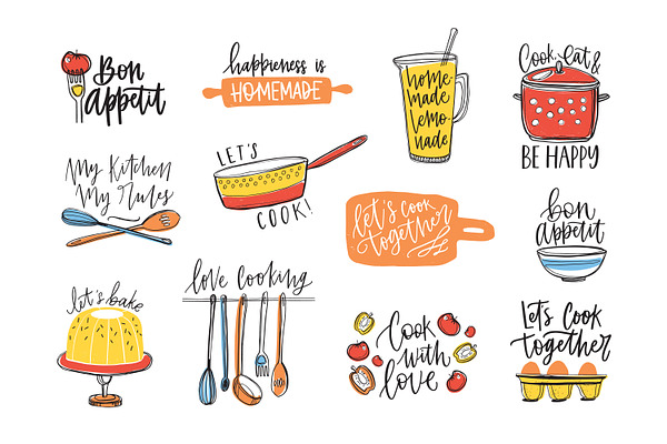 Home cooking lettering