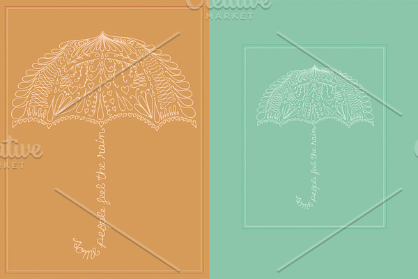 Umbrella hand drawn vector