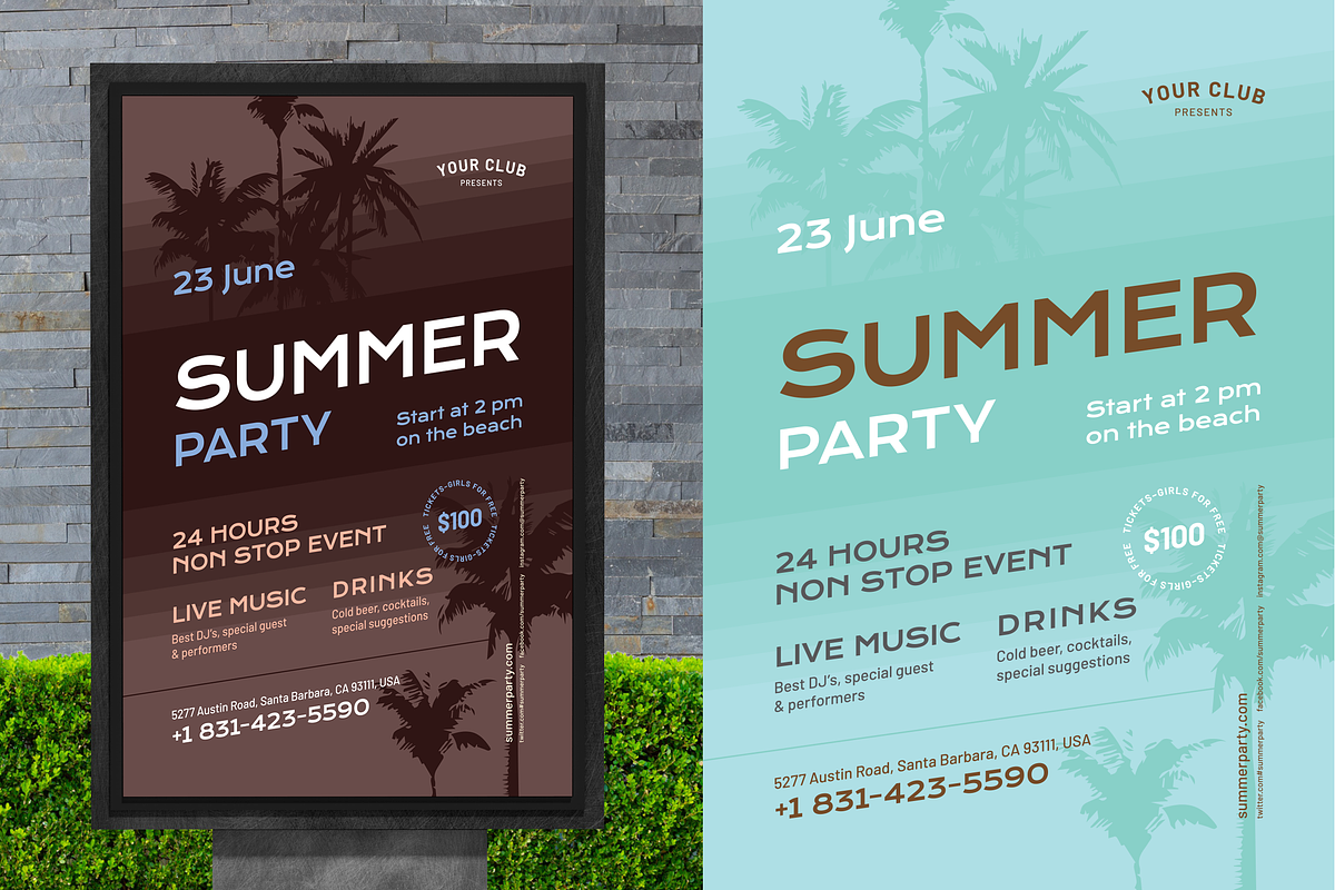 Summer Poster Template #4 in Invitation Templates - product preview 8