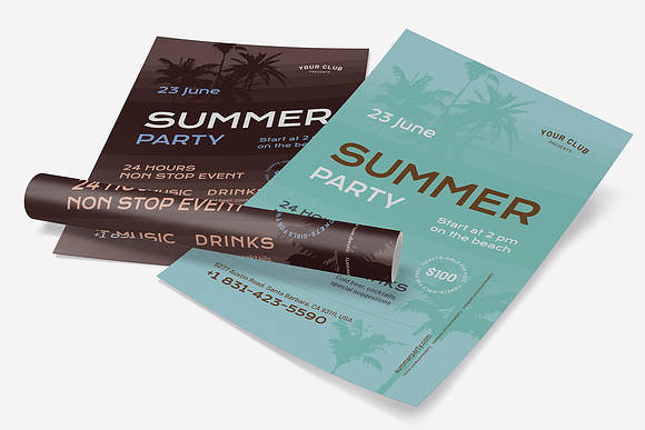 Summer Poster Template #4 in Invitation Templates - product preview 3