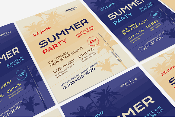 Summer Poster Template #4 in Invitation Templates - product preview 4