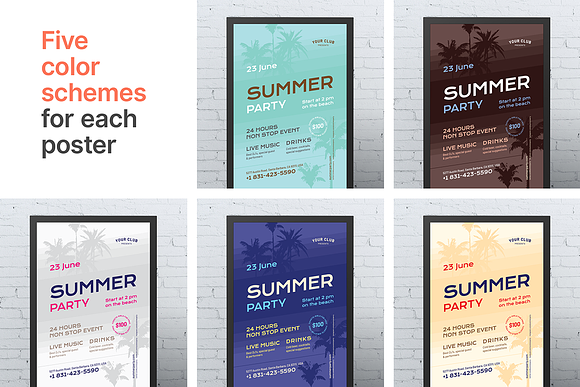 Summer Poster Template #4 in Invitation Templates - product preview 5